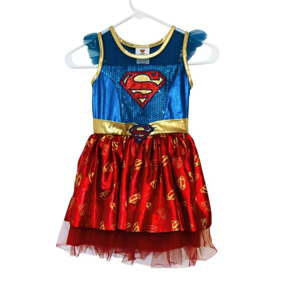 DC Comics Other - DC Comics Supergirl Dress Small 4/5 Sequins Tulle Halloween Costume Cosplay